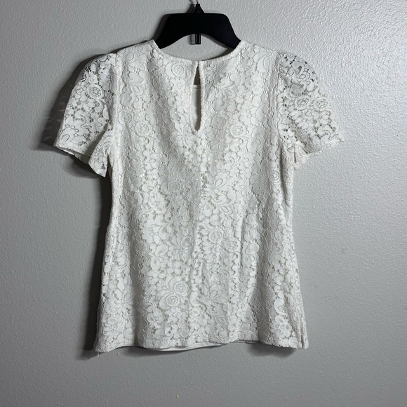 Express Women Blouse Embroidered white lace top size XS - Picture 4 of 7